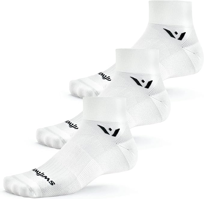 Swiftwick- ASPIRE QUARTER CREW Running & Cycling Socks, Lightweight, Compression Fit